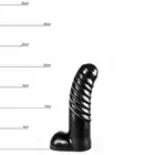 Dinoo - Guanlong. Czarne dildo z żebrowaną powierzchnią 6,5 cm