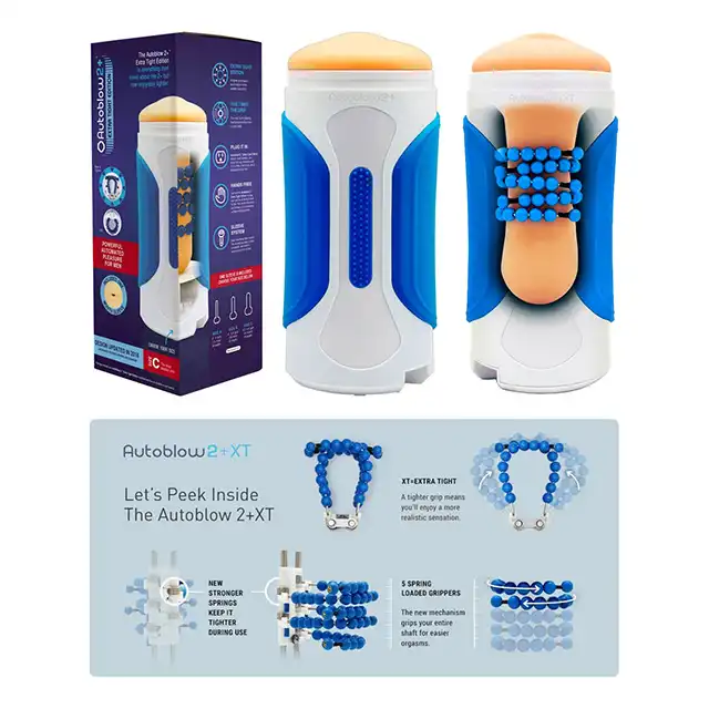 Autoblow - 2 Plus XT Masturbator &amp; Sleeve B. Realistyczny symulator seksu oralnego. Podłączenie sieciowe. 