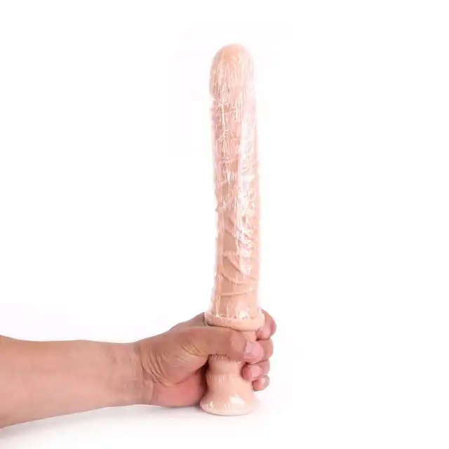 Dinoo King-Size - Damocles Flesh Dildo. Cieliste dildo z uchwytem do trzymania 42,5 cm