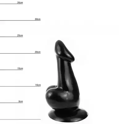 Dinoo - Hung Titan. Czarne  Wielkie dildo o kształcie penisa 11,5 cm średnicy