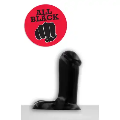 All Black - AB 43 Dildo. Czarne dildo o gładkiej powierzchni, 5 cm średnicy