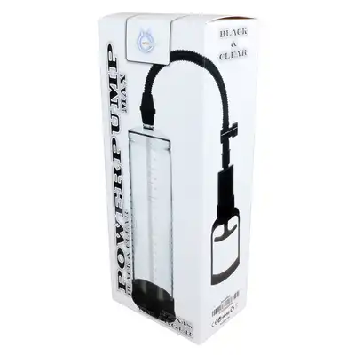 Boss Of Toys - Powerpump Max Black &amp; Clear. Przezroczysta pompka wspomagająca powiększenie penisa