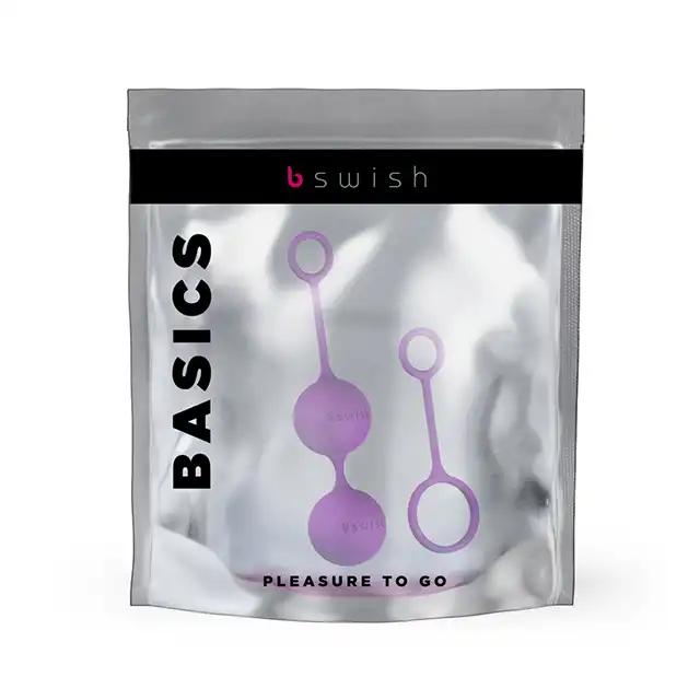 B Swish BFit Basic Kegel Balls. Fioletowe silikonowe kulki gejszy