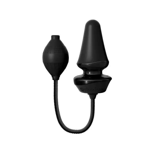 Anal Fantasy - Inflatable Silicone Anal Plug Black. Pompowana wtyczka analna
