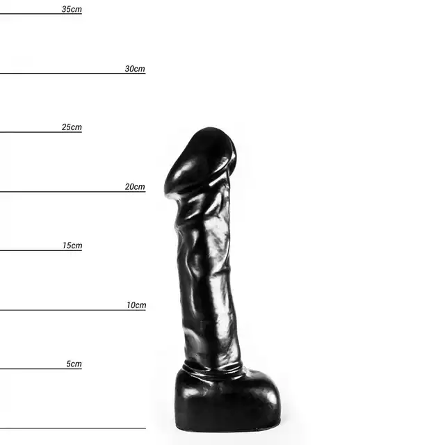 Dinoo - Haya. Czarne dildo o kształcie członka 6,5 cm średnicy
