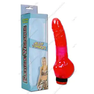 Perfect Pleasures - Flexible Vibrator Jelly 7" . Czerwony żelowy wibrator 17,5 cm