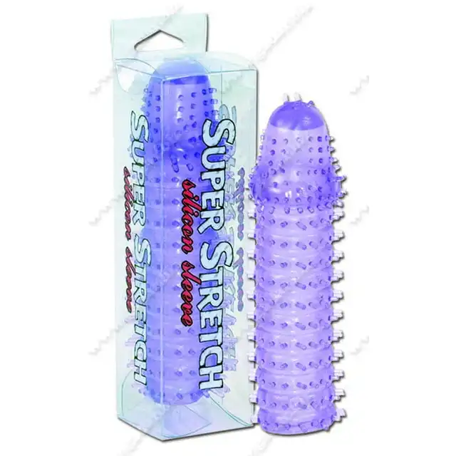 Super Stretch -  Silicone Sleeve Purple. Żelowa nakładka na penisa. 
