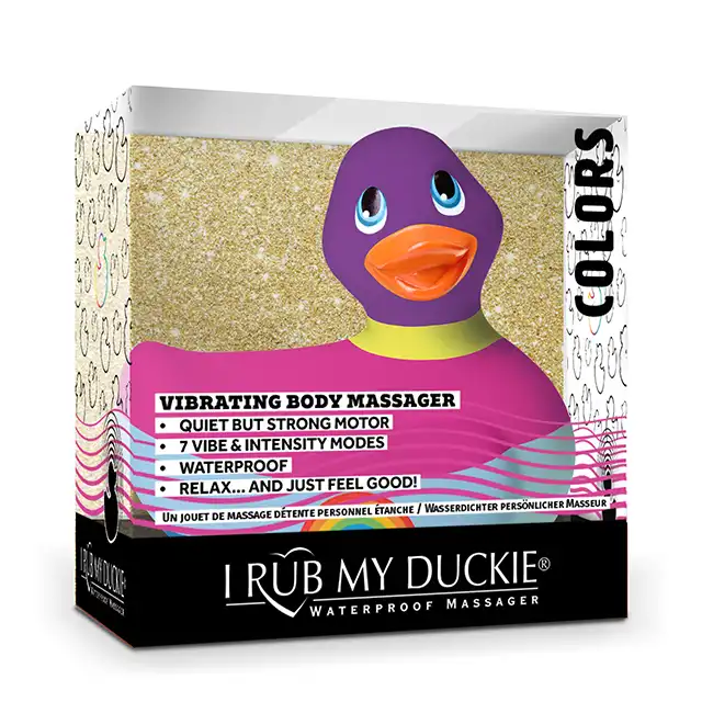 Big Teaze Toys - I Rub My duckie 2.0 Colours. Dyskretny masażer do ciała w formie cudownej barwnej kaczuszki. 7 programów.