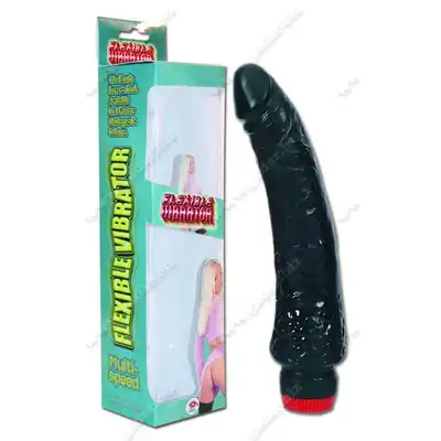 Flexible Vibrator - Multispeed Black 7,5". Czarny żelowy wibrator 19 cm