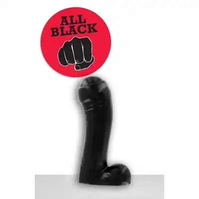All Black - AB 44 Dildo. Czarne gładkie dildo. 4,5 cm średnicy
