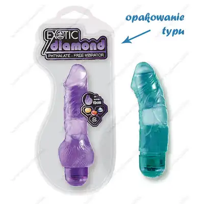 NMC - Exotic Diamond Vibrator Blue 6". Niebieski wibrator 15 cm