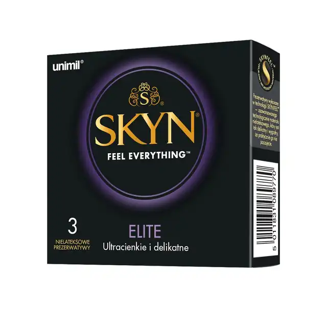 Skyn - Elite 3 szt 53 mm. Nielateksowe innowacyjne  prezerwatywy 