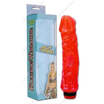 Perfect Pleasures - Flexible Vibrator Jelly 8". żelowy czerwony wibrator 20 cm