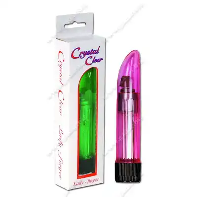 Crystal Clear - Lady Finger Pink 5". Różowy wibrator o klasycznym kształcie 12,5 cm