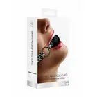 Ouch! - Breatheable Ball Gag Printed Leather Straps. Czarno-biały knebel z nadrukami i otworami do oddychania. 