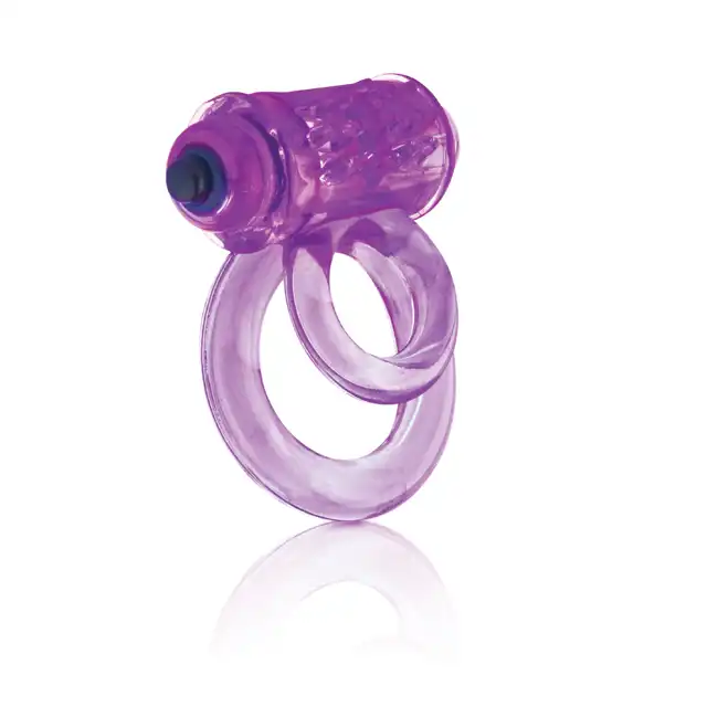 The Screaming O - DoubleO 6 Purple. Podwójny ring erekcyjny na penisa z intensywnymi wibracjami 