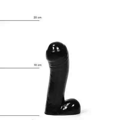All Black - AB 44 Dildo. Czarne gładkie dildo. 4,5 cm średnicy