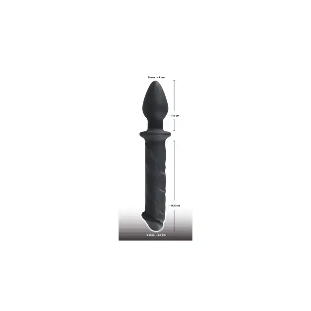 Black Velvets - Dildo &amp; Plug. Dwustronne dildo z wtyczką analną