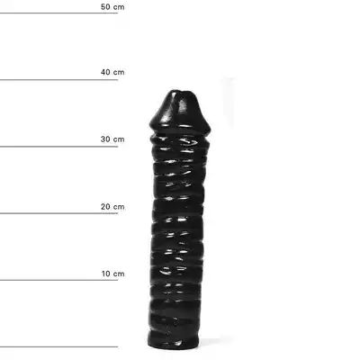 All Black - AB 51 Dildo. Duże żebrowane dildo analne 38 cm