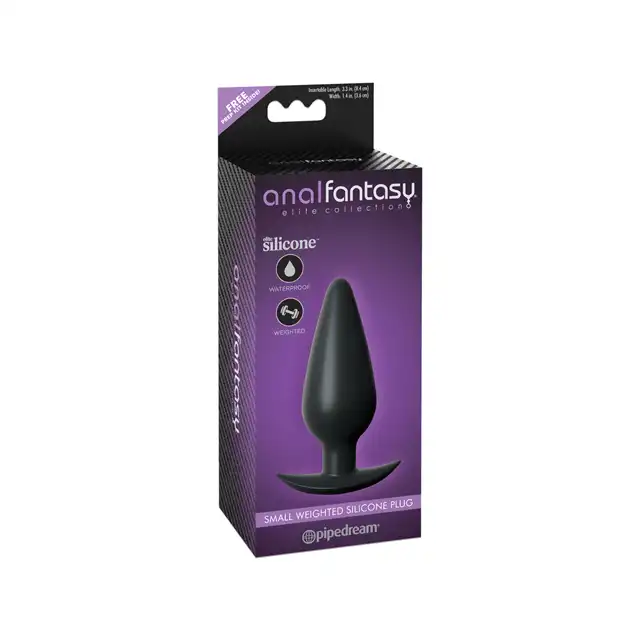 Anal Fantasy - Small Weighted Silicone Plug Black. Czarna wtyczka analna 10,4 cm