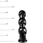 Dinoo - Gaston. Czarne dildo o falowanej powierzchni, 27,5 cm