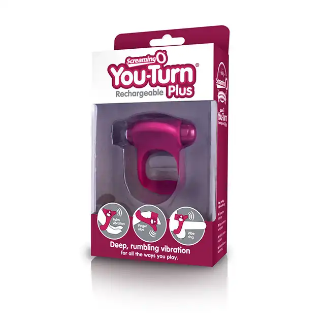 The Screaming O - Charged You Turn Merlot USB. Designerski ring na penisa w kolorze czerwonego wina 