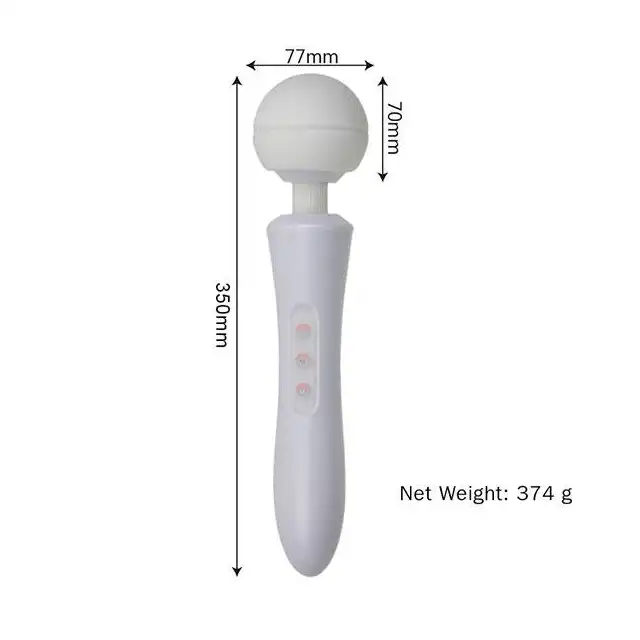 Boss Series - Ultra Powerfull Big USB Black 20 Function Gigantyczny masażer z serii Magic Wand z wyginającą się główką