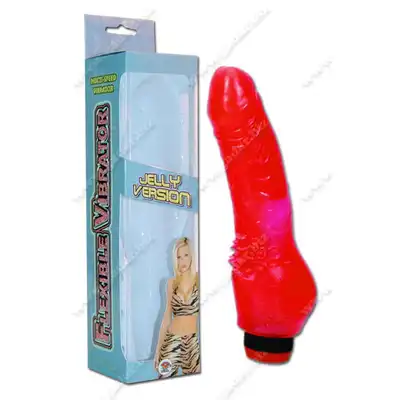 Perfect Pleasures - Flexible Vibrator Jelly 7,5". Czerwony  żelowy wibrator 17,5 cm
