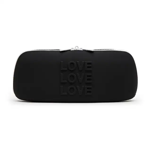 Happy Rabbot - Love Storage Zip Bag Pink M. Czarne etui silikonowe