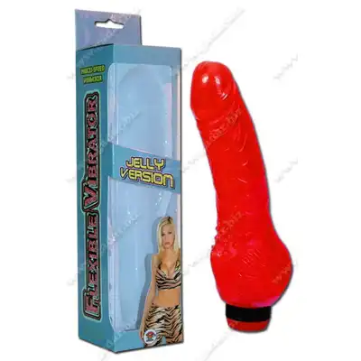 Perfect Pleasure  -Flexible Vibrator Jelly  7". Czerwony żelowy wibrator 17,5 cm