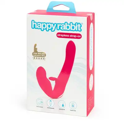 Happy Rabbit - Strapless Strap-on Rabbit Vibe Pink. Dodatkowa stymulacja łechtaczki!