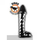 Dinoo - Irritator. Czarne dildo ze spiralną strukturą 7,6 cm średnicy