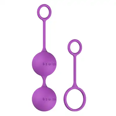 B Swish BFit Basic Kegel Balls. Fioletowe silikonowe kulki gejszy