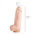 Dildorama - 515 Line 11,5" Flesh. Realistyczne dildo z przyssawką 8,1 cm średnicy
