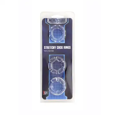 MenzStuff - Stretchy Cock Rings. Zestaw 3 elastycznych ringów o zróżnicowanych strukturach. 