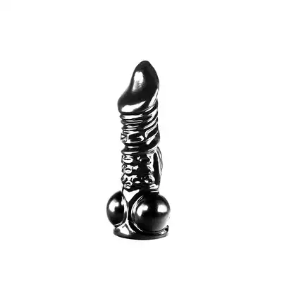 Dinoo - Rhabdodon. Czarne realistyczne dildo 5,8 cm średnicy