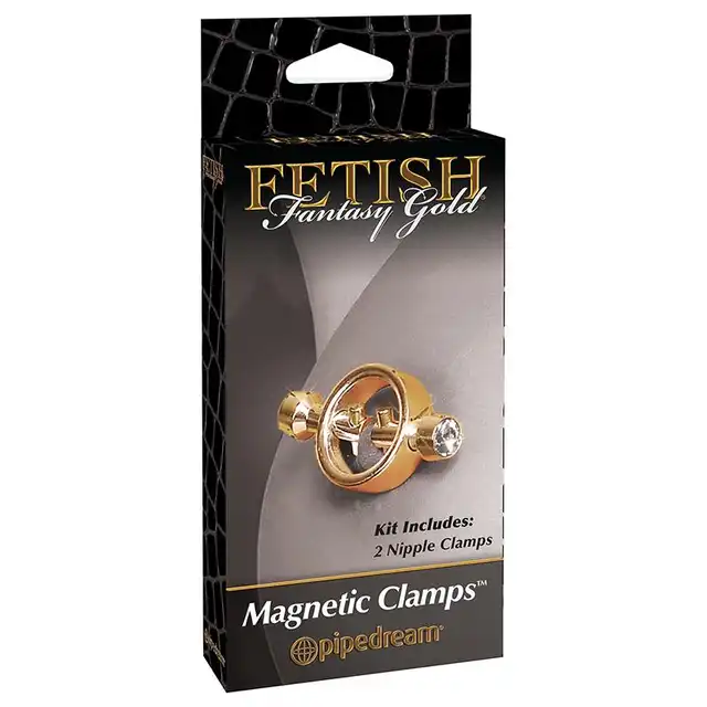 Fetish Fantasy Gold - Magnetic Nipple Clamps. Magnetyczne klamerki na sutki. Złote 