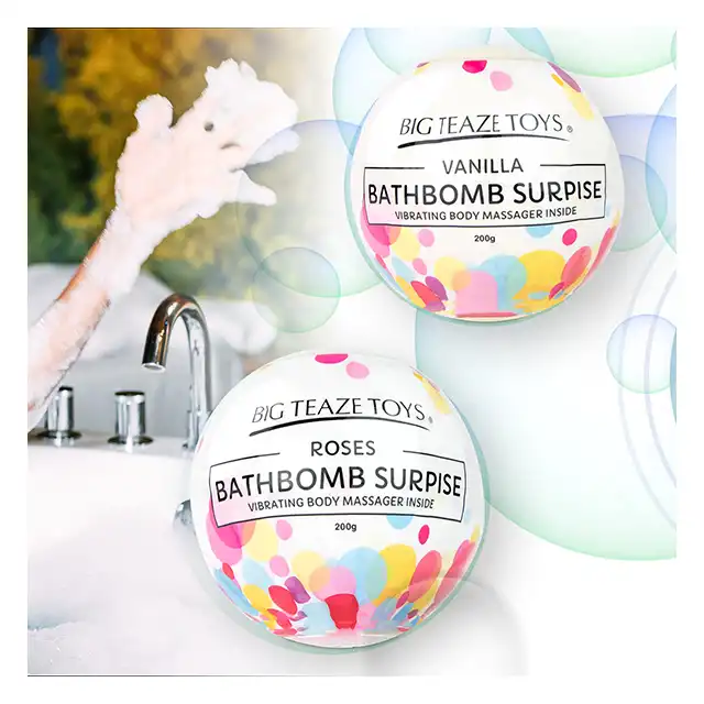 Big Teaze Toys  - Bath Bomb Surprise With Vibrating Body Massager Rose. Bąbka kąpielowa z ukrytem wibratorkiem. Bestseller!