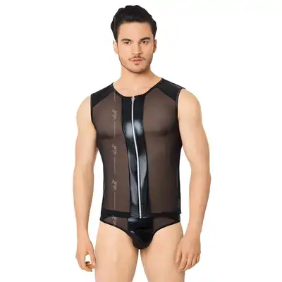 Softline - Shirt and Shorts 4606 Black. Męska koszulka ze slipkami. 