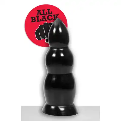 All Black - AB 37. Duży plug analny o falowanej powierzchni! 8 cm średnicy