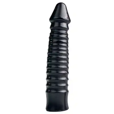 All Black - AB 29 Dildo. Prążkowane czarne dildo 26 cm