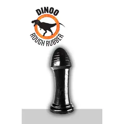 Dinoo - Saurus. Czarne dildo z wyraźną główką 8 cm średnicy