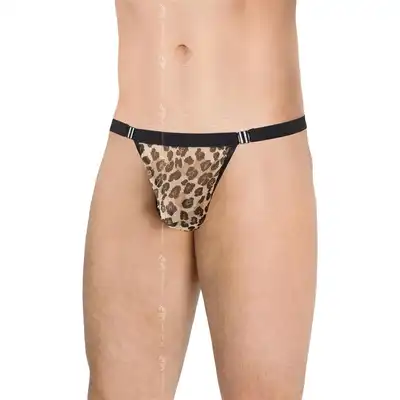 Softline -Mens Thong 4528 Panther O/S. Stringi męskie w panterkę.