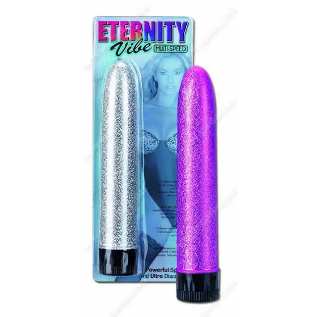 Eternity - Vibe Vibrator Silver 7" . Brokatowy klasyczny wibrator 17,5 cm. Różowy. 