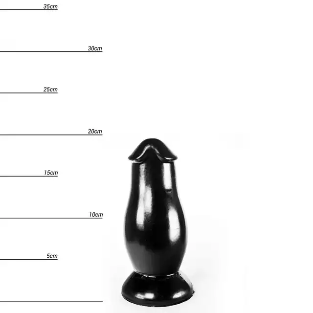Dinoo - Gypos. Czarne dildo o kształcie członka 8,8 cm średnicy
