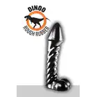 Dinoo - Lesotho. Czarne dildo ze spiralną strukturą 6,1 cm średnicy