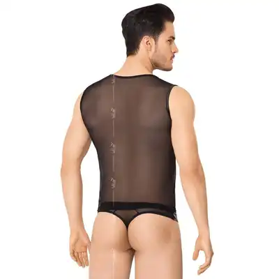 Softline - Shirt and Shorts 4606 Black. Męska koszulka ze slipkami. 