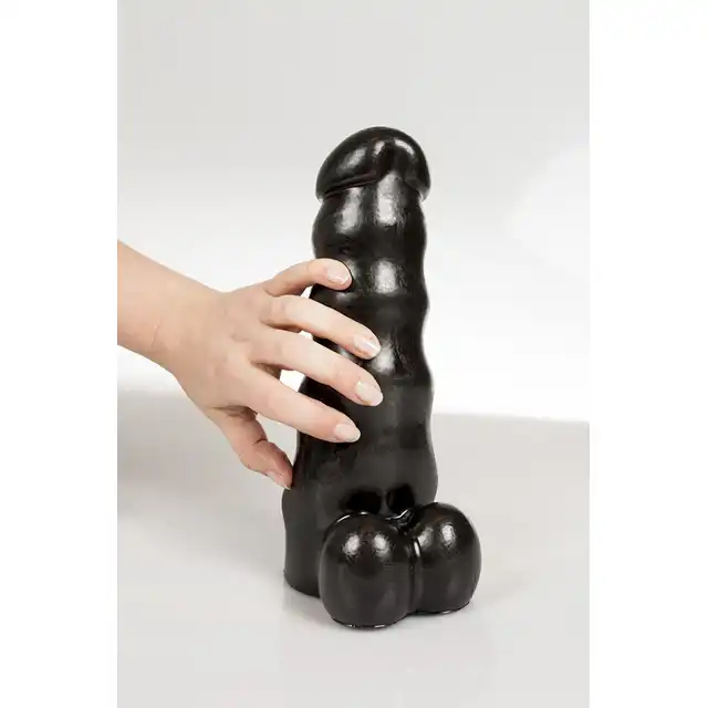 Dinoo - Dilong. Czarne dildo 9 cm średnicy