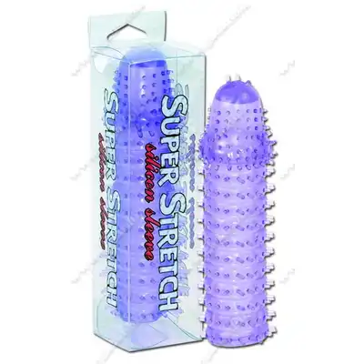Super Stretch -  Silicone Sleeve Purple. Żelowa nakładka na penisa. 