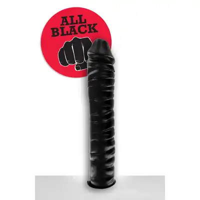All Black - AB 51 Dildo. Duże żebrowane dildo analne 38 cm